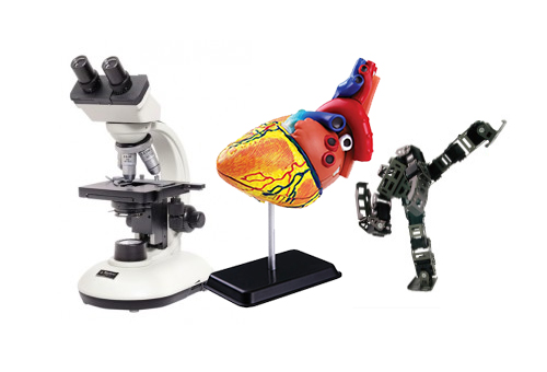 현미경, 인체모형, 로봇