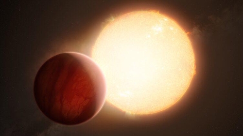 항성 가까이서 공전하는 초고온 목성급 가스행성 상상도 